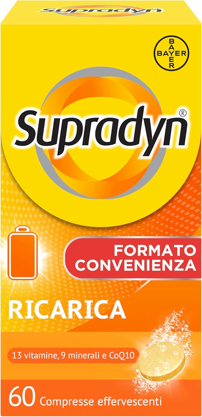 Supradyn Ricarica – Multivitamínico Completo en Compresas Efervescentes (Gusto Naranja)