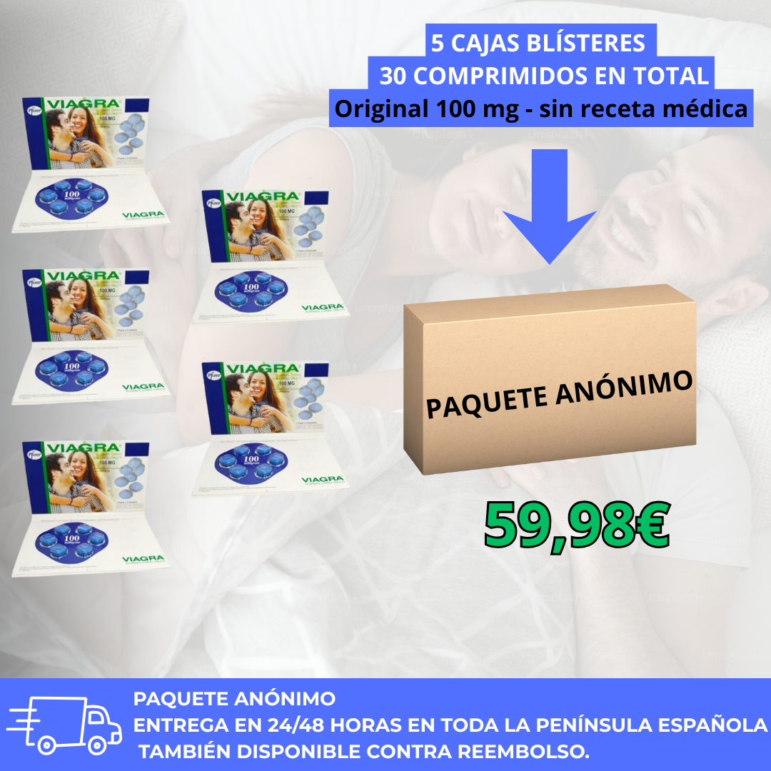 VIAGRA - 5 BLÍSTERES 30 PASTILLAS 100mg (sin receta )